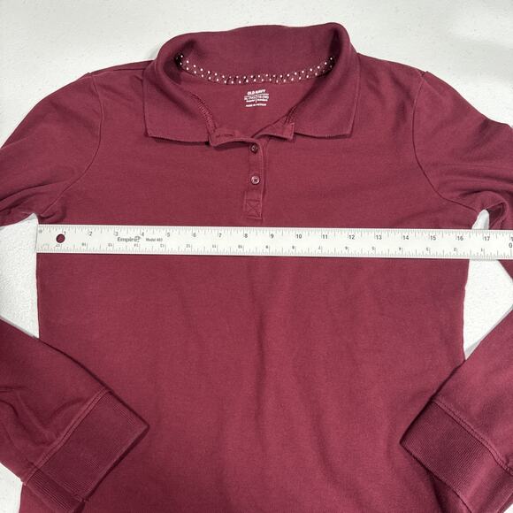 Lot Of 2 Old Navy School Uniform Long Sleeves Polo Shirts Wine Color Size XL (14 - Picture 5 of 11